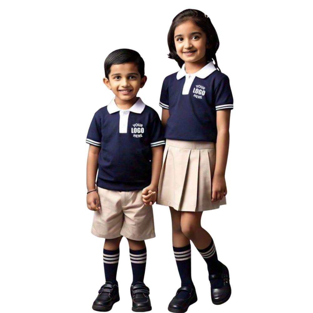 Complete Uniform Set - Navy Polo (Khaki Bottom)