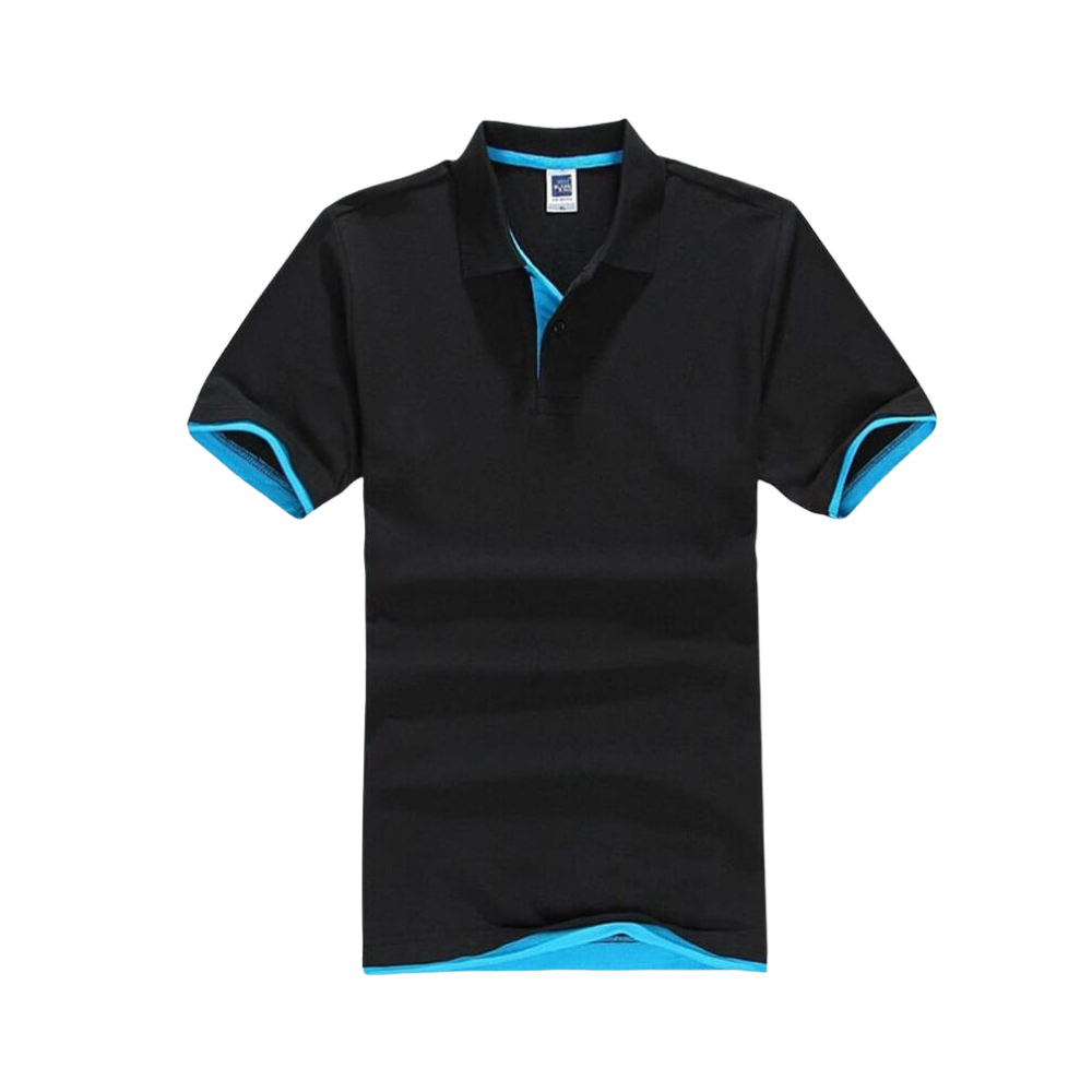 School Shirt - Black with Blue Trim