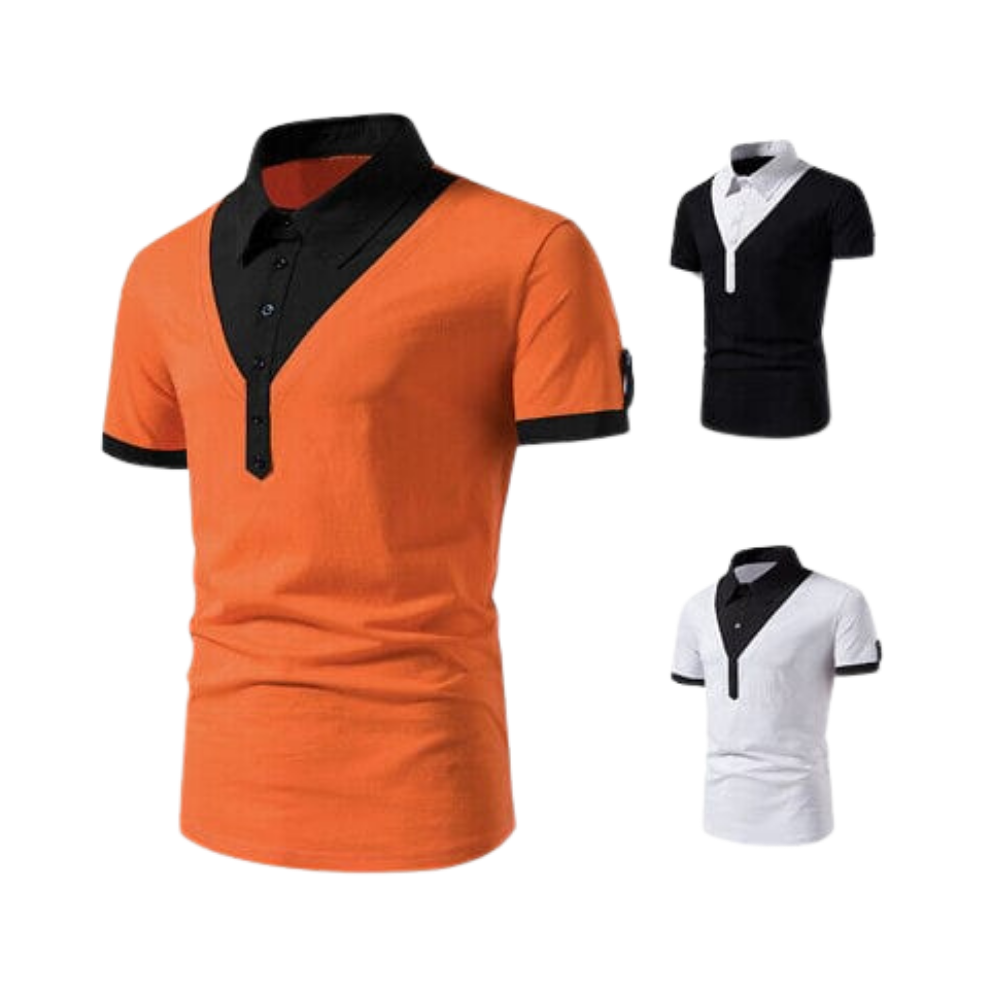 School Shirt - Black with Green Stripe Collar (Folded)