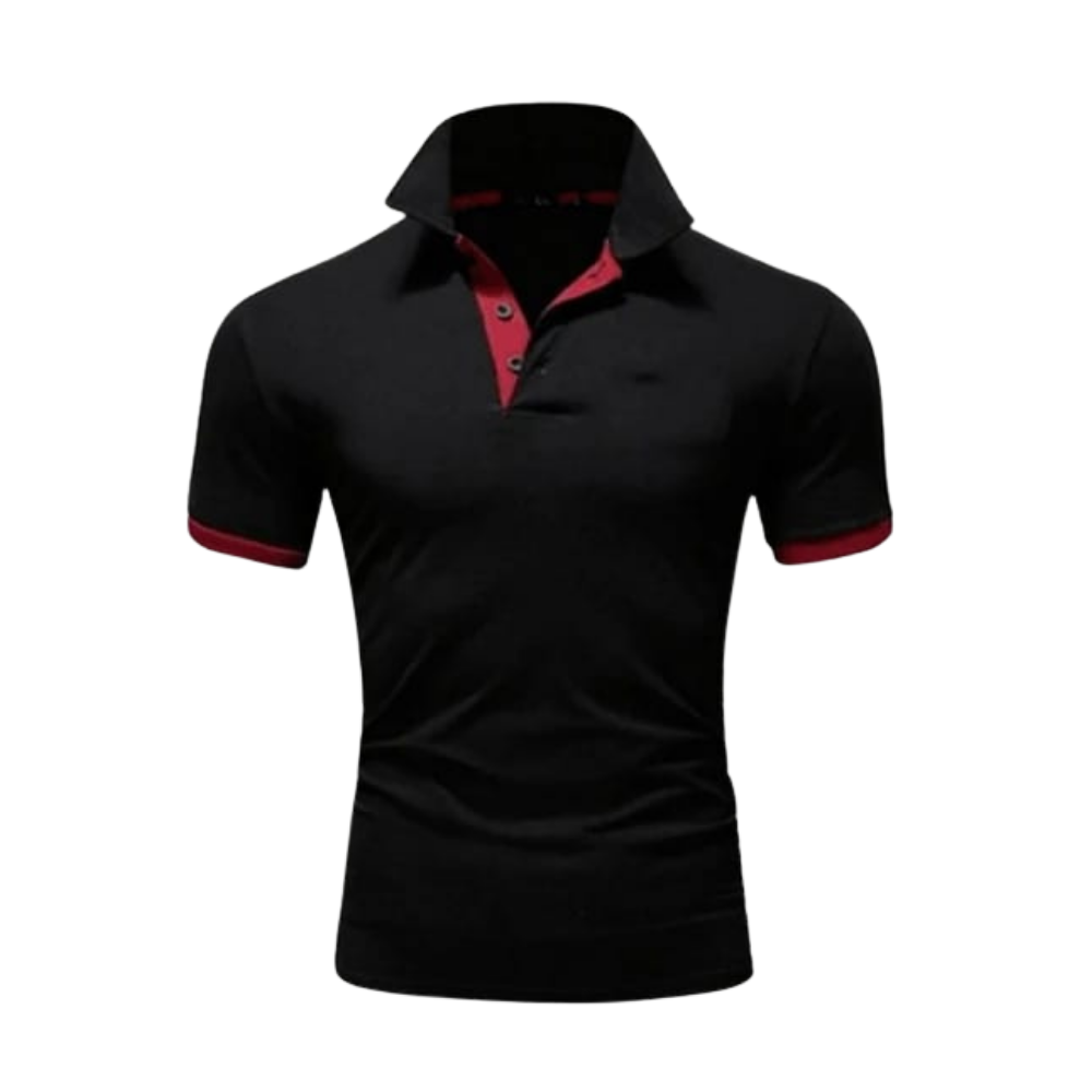 School Shirt - Black with Orange Stripe Collar (Folded)