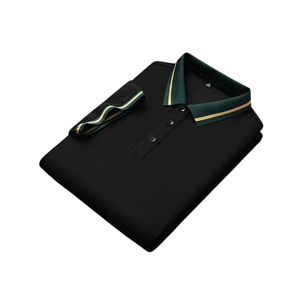 School Shirt - Black with Orange Stripe Collar
