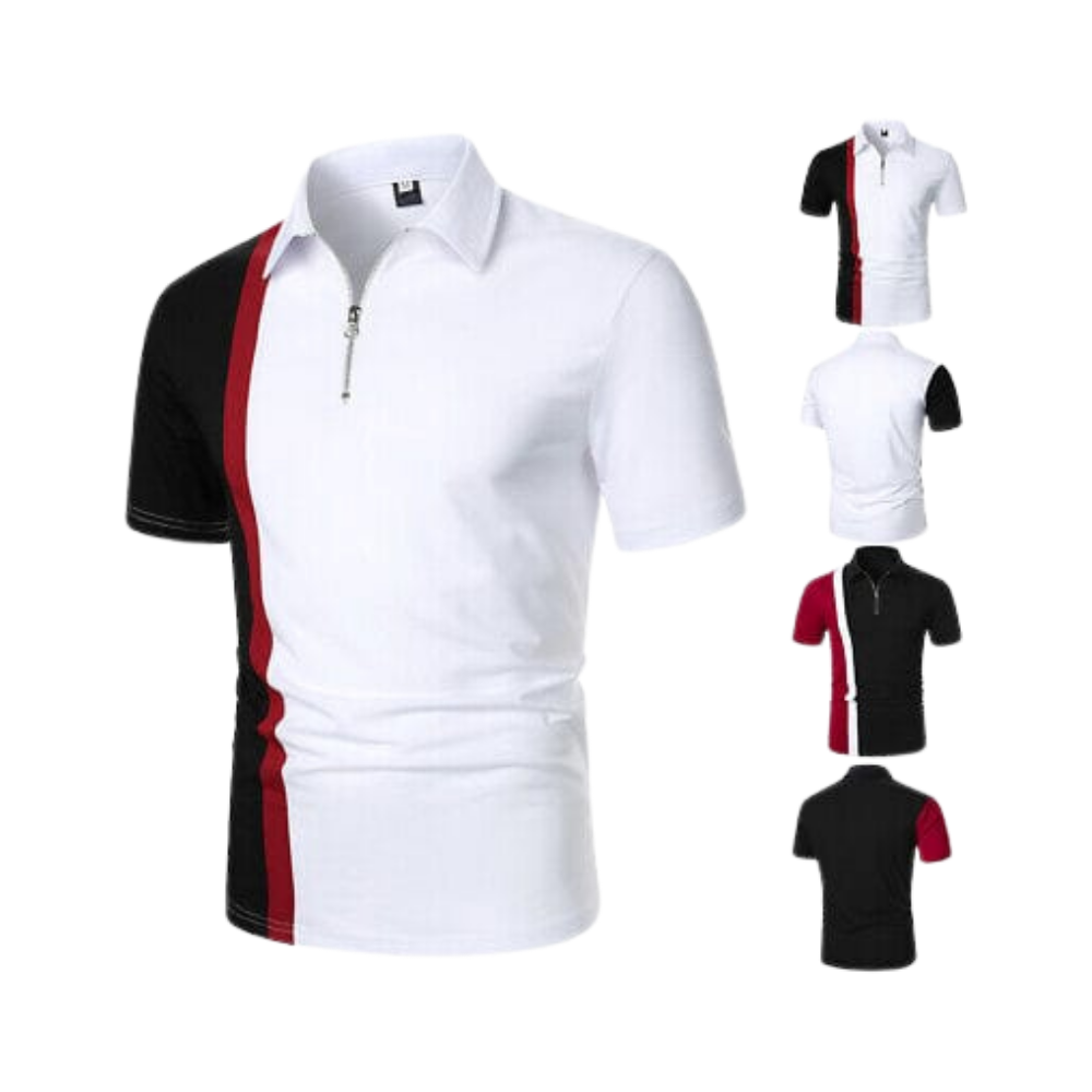 School Shirt - Diagonal Stripe Zip (Multi Variant)
