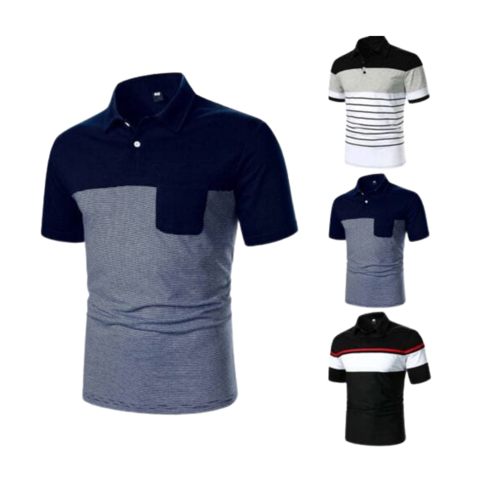 School Shirt - Grey-Navy Pocket (Multi Variant)