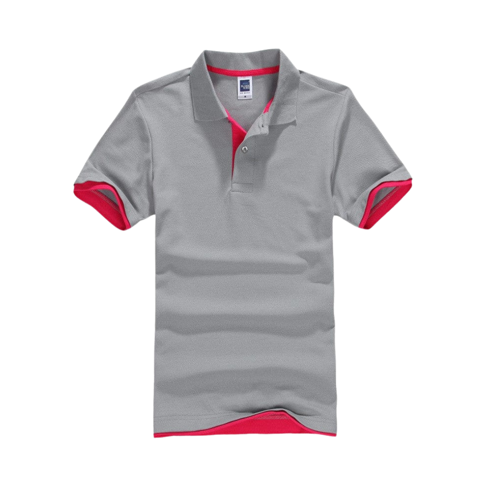 School Shirt - Grey with Pink Trim
