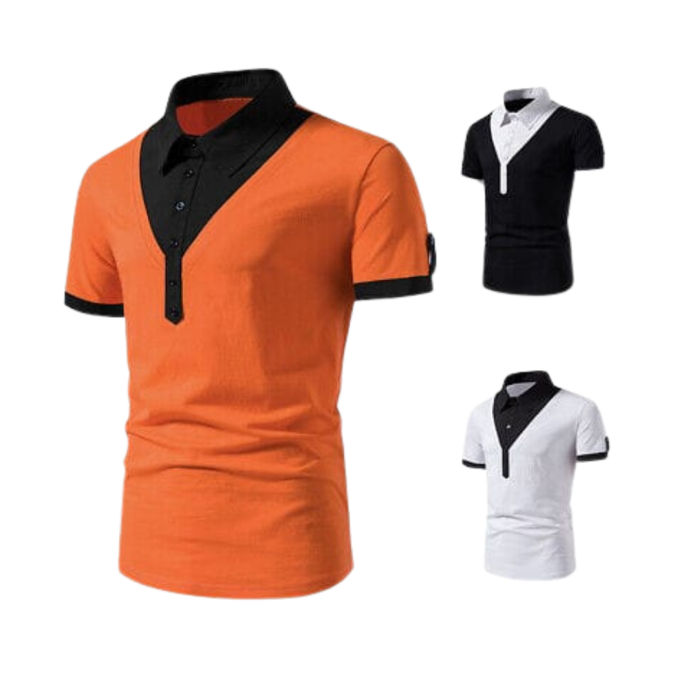 School Shirt - Orange V-Placket (Multi Variant)