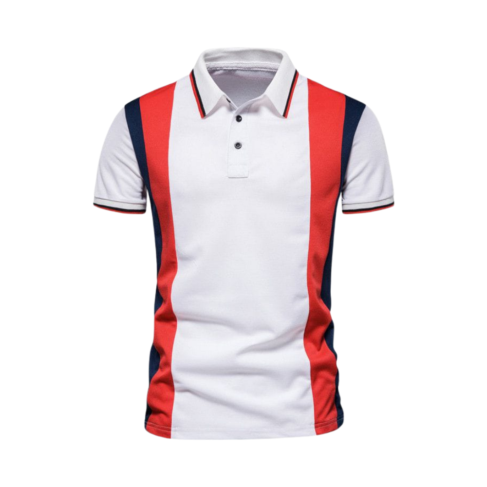 School Shirt - Orange with Green Collar (Folded)