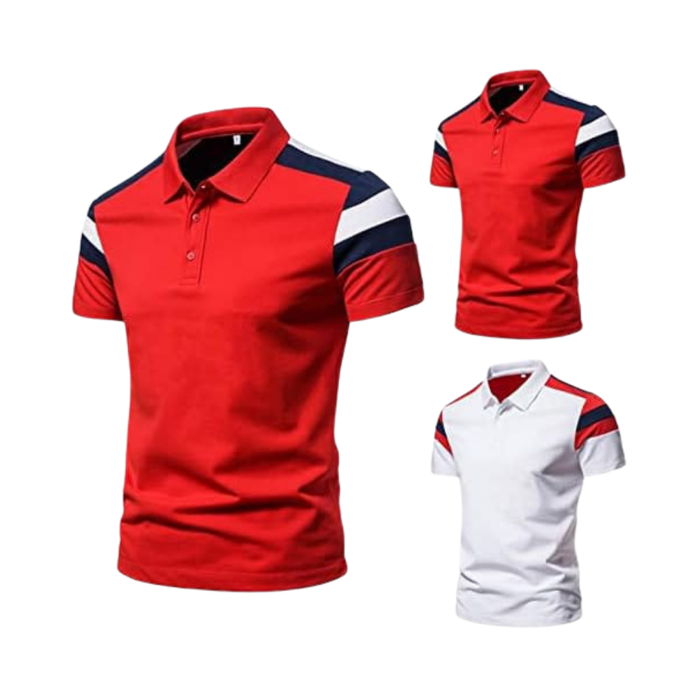 School Shirt - Red Shoulder-Stripe (Multi Variant)