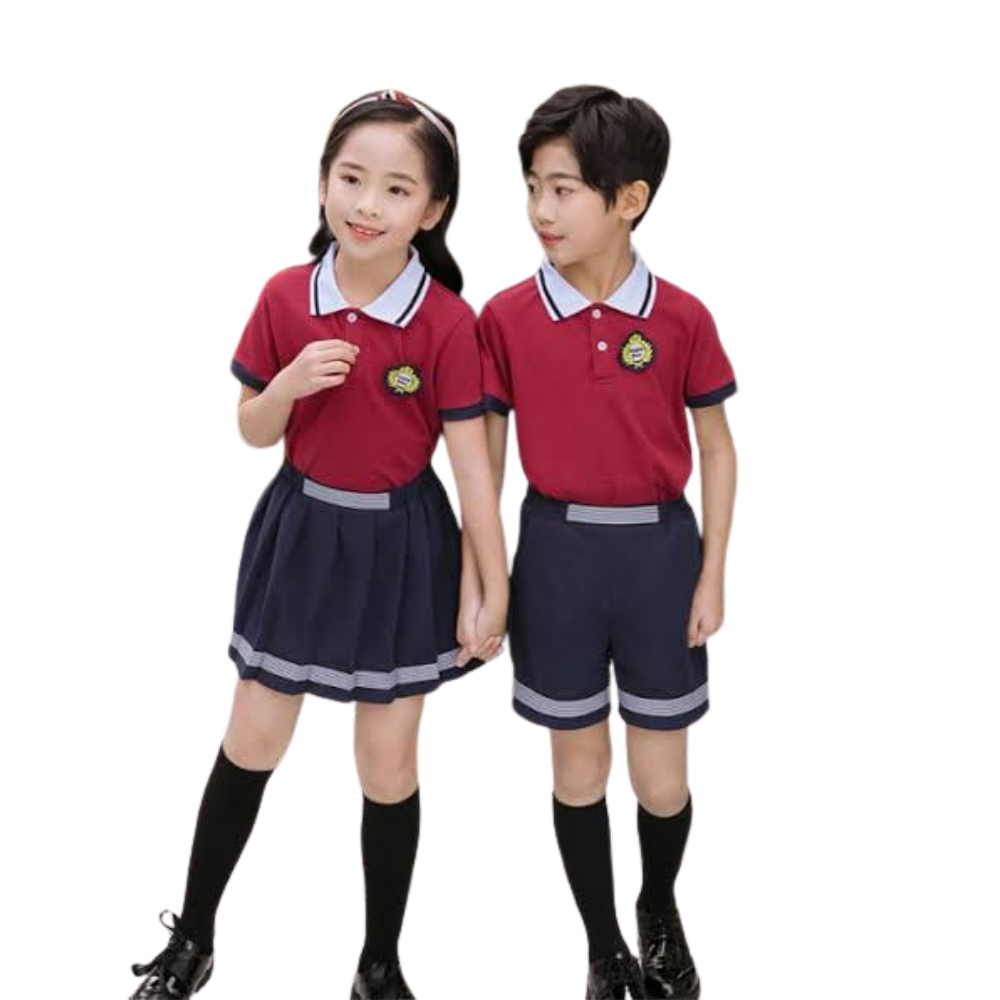 School Shirt - Rust Orange Tipped Collar