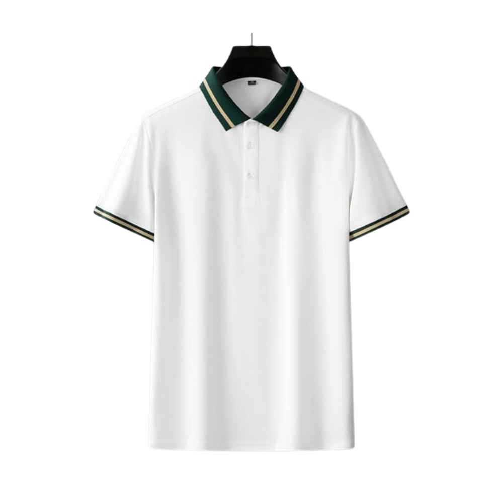 School Shirt - White with Green Collar