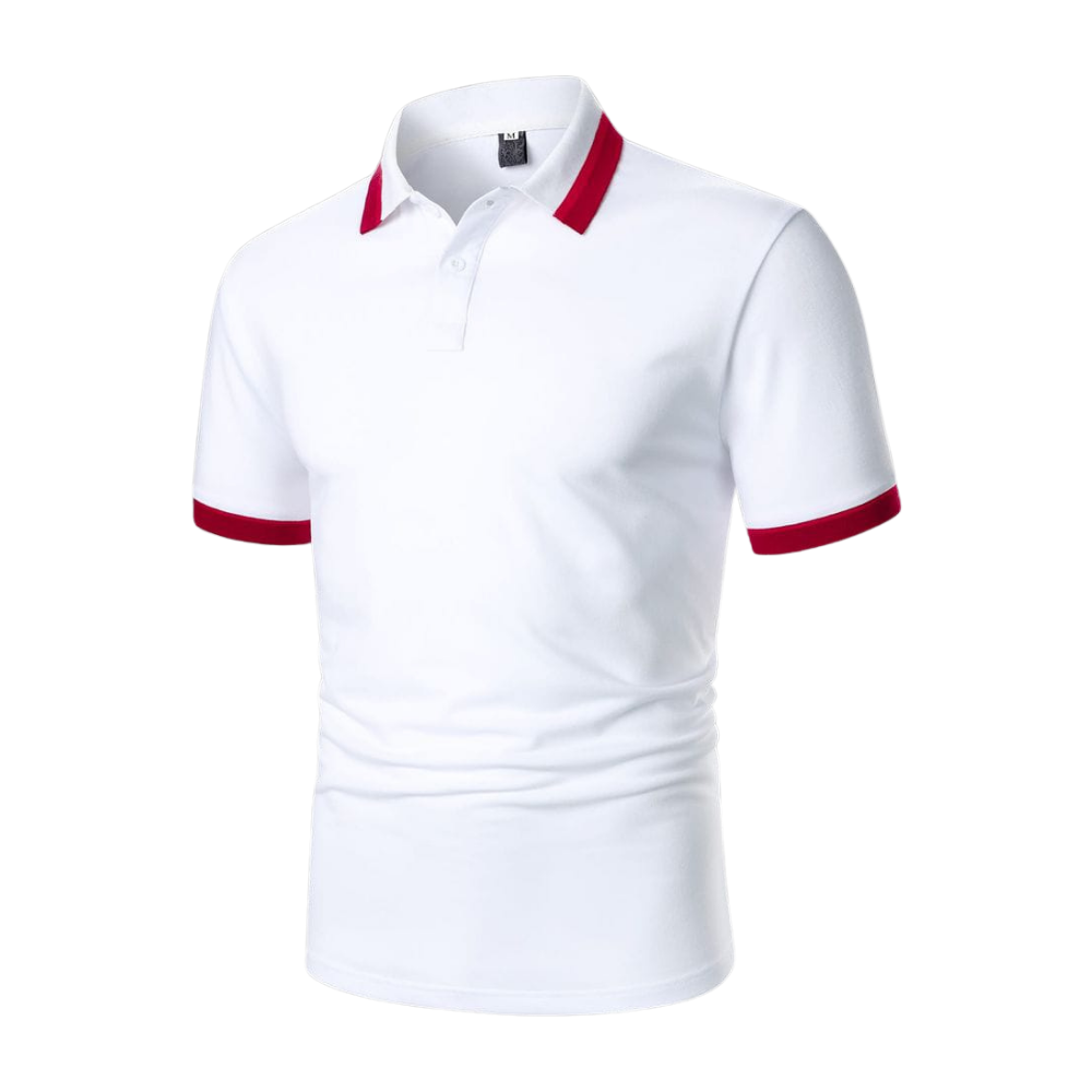 School Shirt - White with Red Collar (Classic)