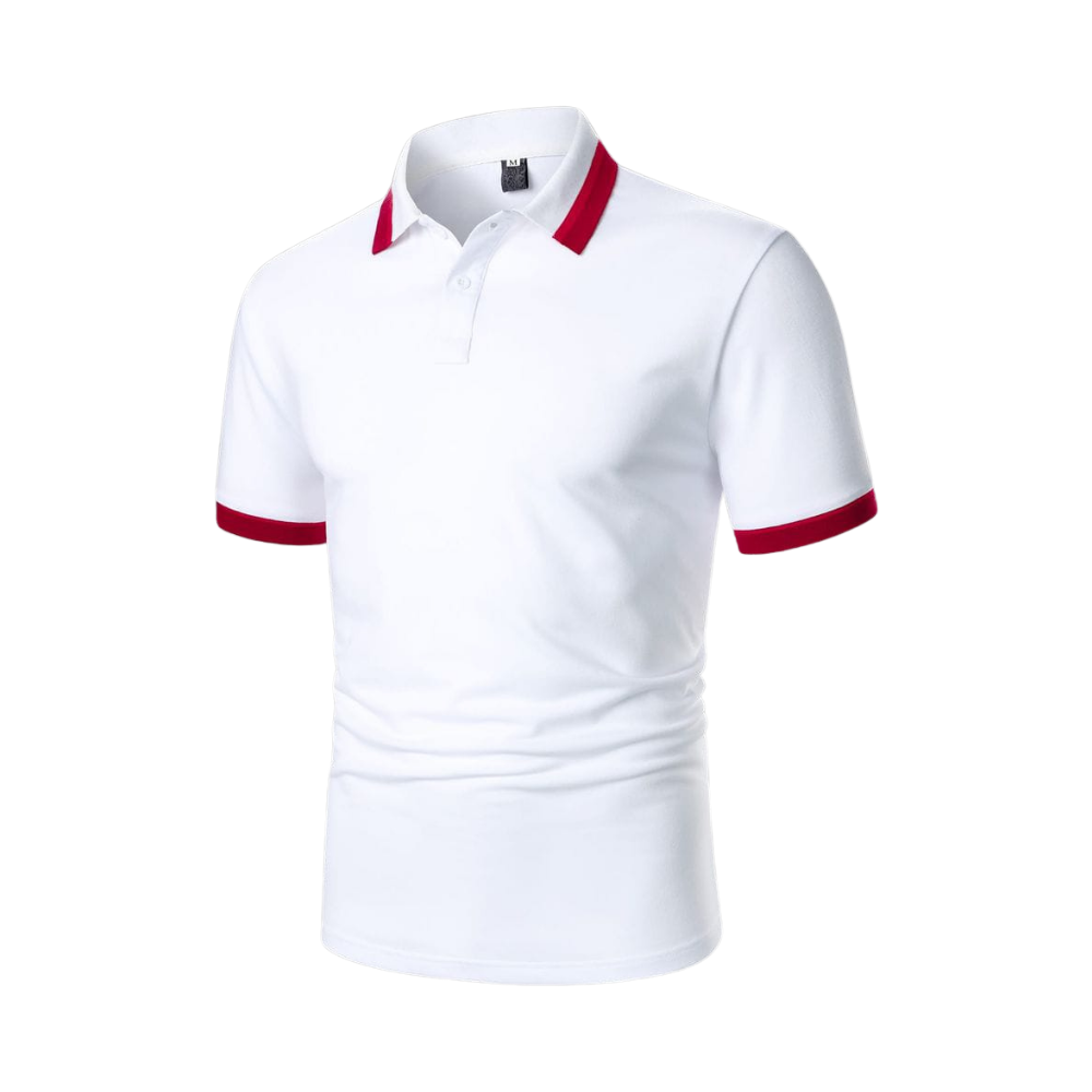 School Shirt - White with Red Collar